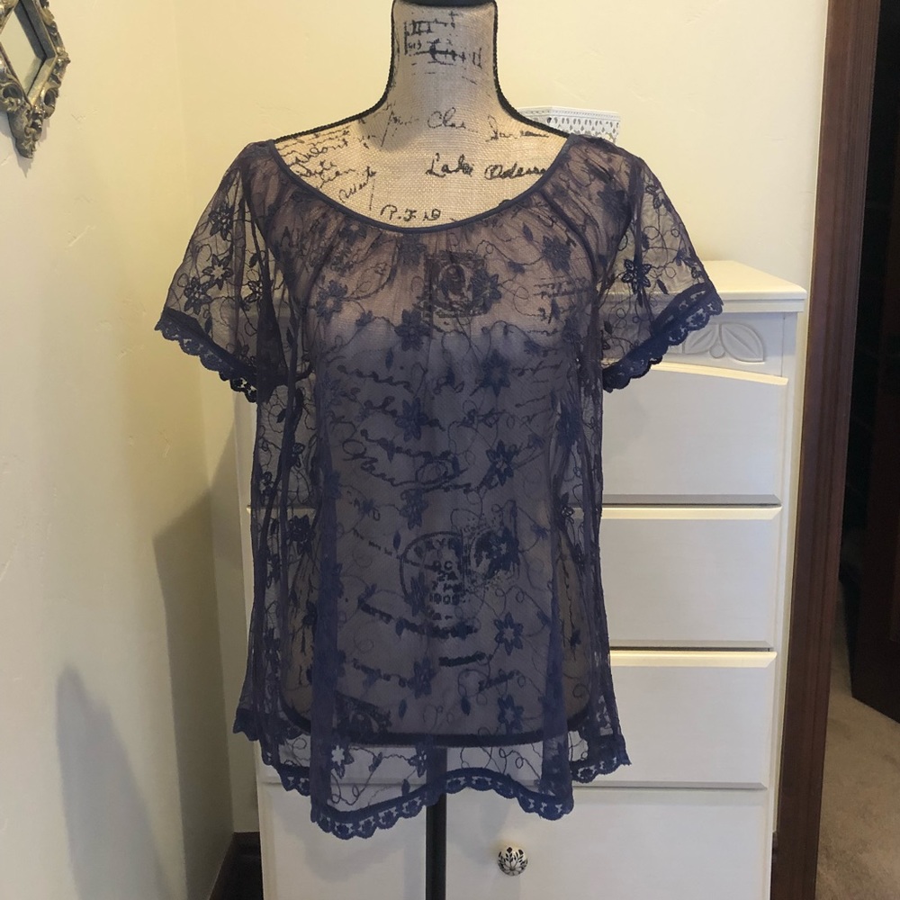 Lucky brand blue shear top